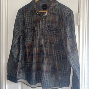 RVCA Men's Plaid Jacket - Black and Gray